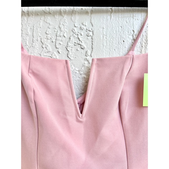 NWOT About Us Asymmetrical Ruffle Trim Dominique Midi Dress Mauve Women Size XS - Picture 5 of 7